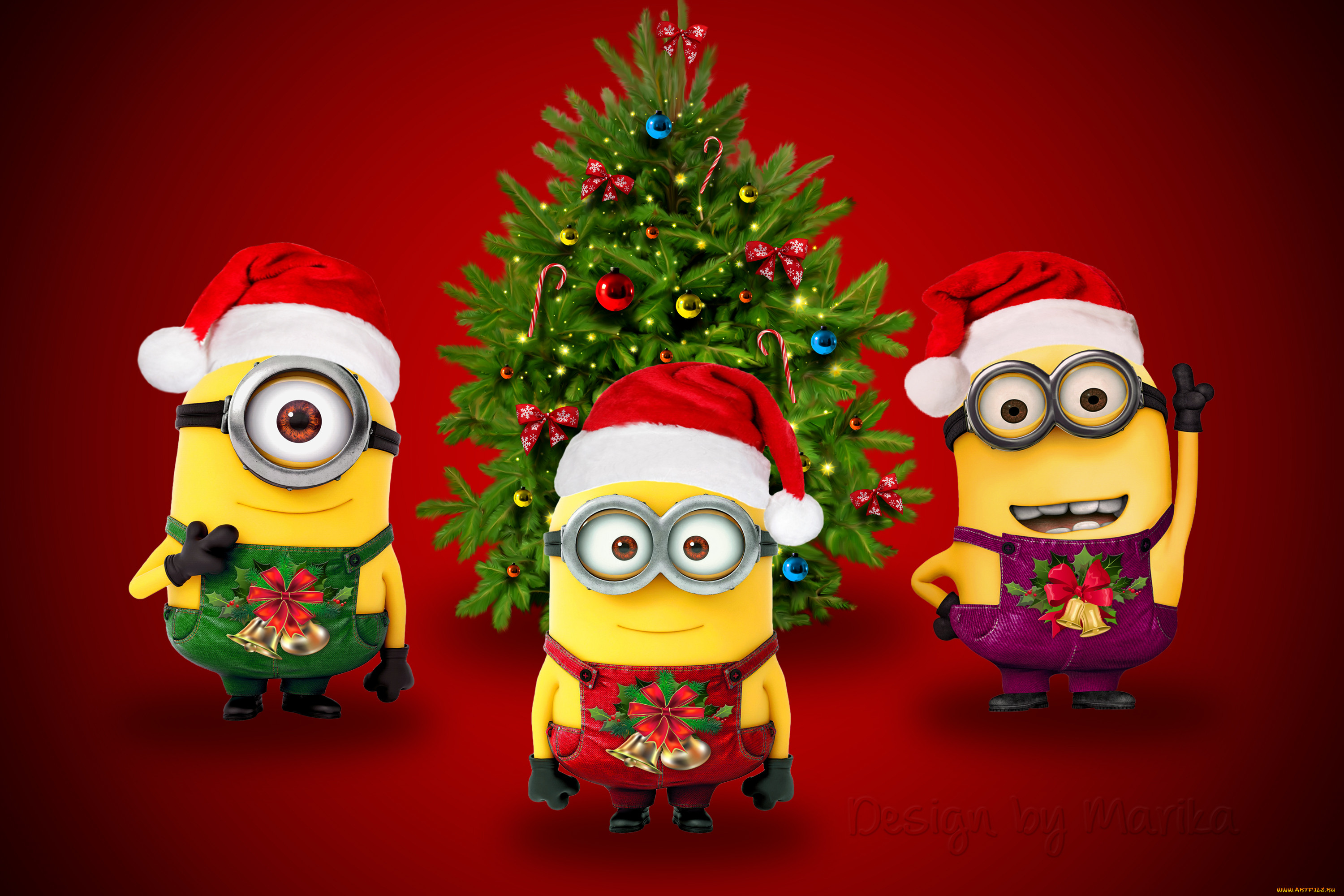 3 ,  , holidays, minion, design, by, marika, cute, xmas, christmas, santa, , , , , 